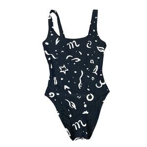 Madewell Scoop Neck One Piece Abstract Summer Trendy Swimsuit US Women's XXS New